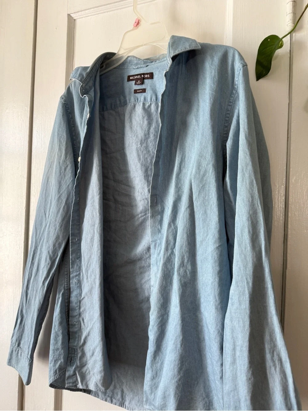Michael Kors Light Blue Men's Shirt Jacket slim fit